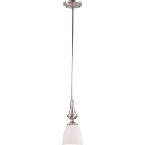 Nuvo 'Patton' 1-light Brushed Nickel Mini Pendant - Silver