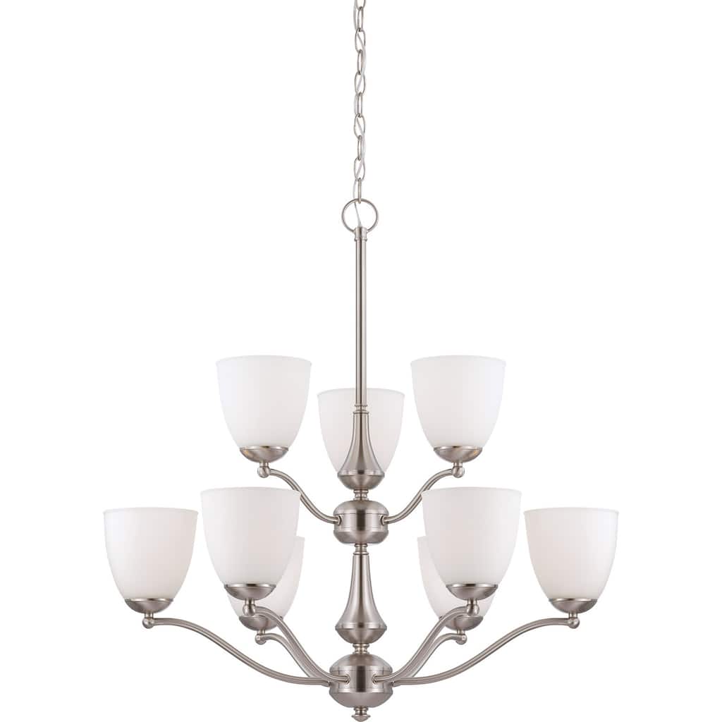 Nuvo 'Patton' 9-light Brushed Nickel Chandelier