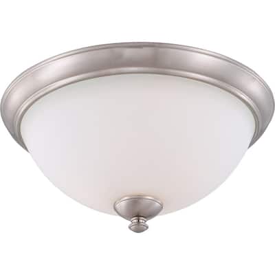 Nuvo 'Patton' 3-light Brushed Nickel Flush Mount
