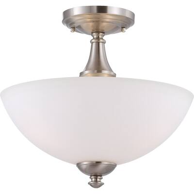 Nuvo 'Patton' 3-light Brushed Nickel Semi-flush Fixture