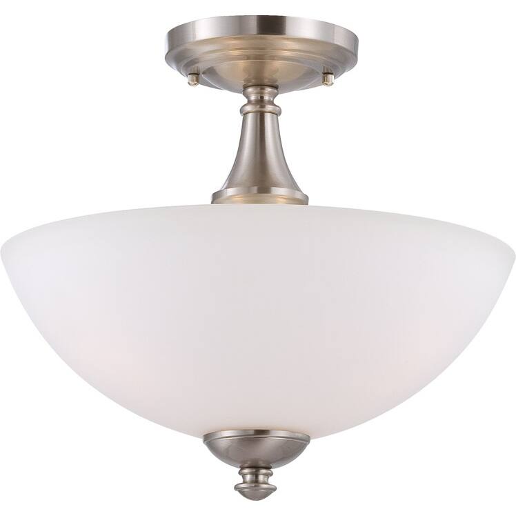 Nuvo 'Patton' 3-light Brushed Nickel Semi-flush Fixture