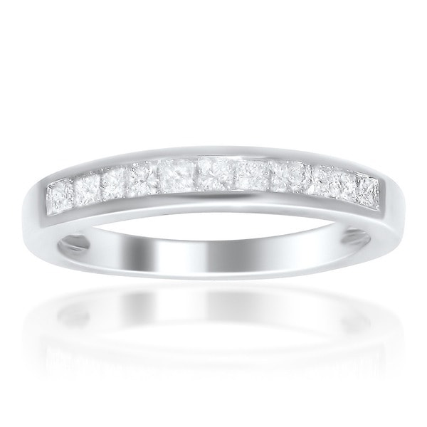 Montebello 14k Gold 1/2ct TDW Princess-cut Diamond Channel-set Wedding Band