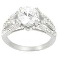 Journee Sterling Silver Round-cut CZ Ring