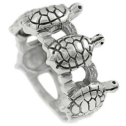 Tressa Sterling Silver Five Turtles Band Ring Tressa Sterling Silver Rings