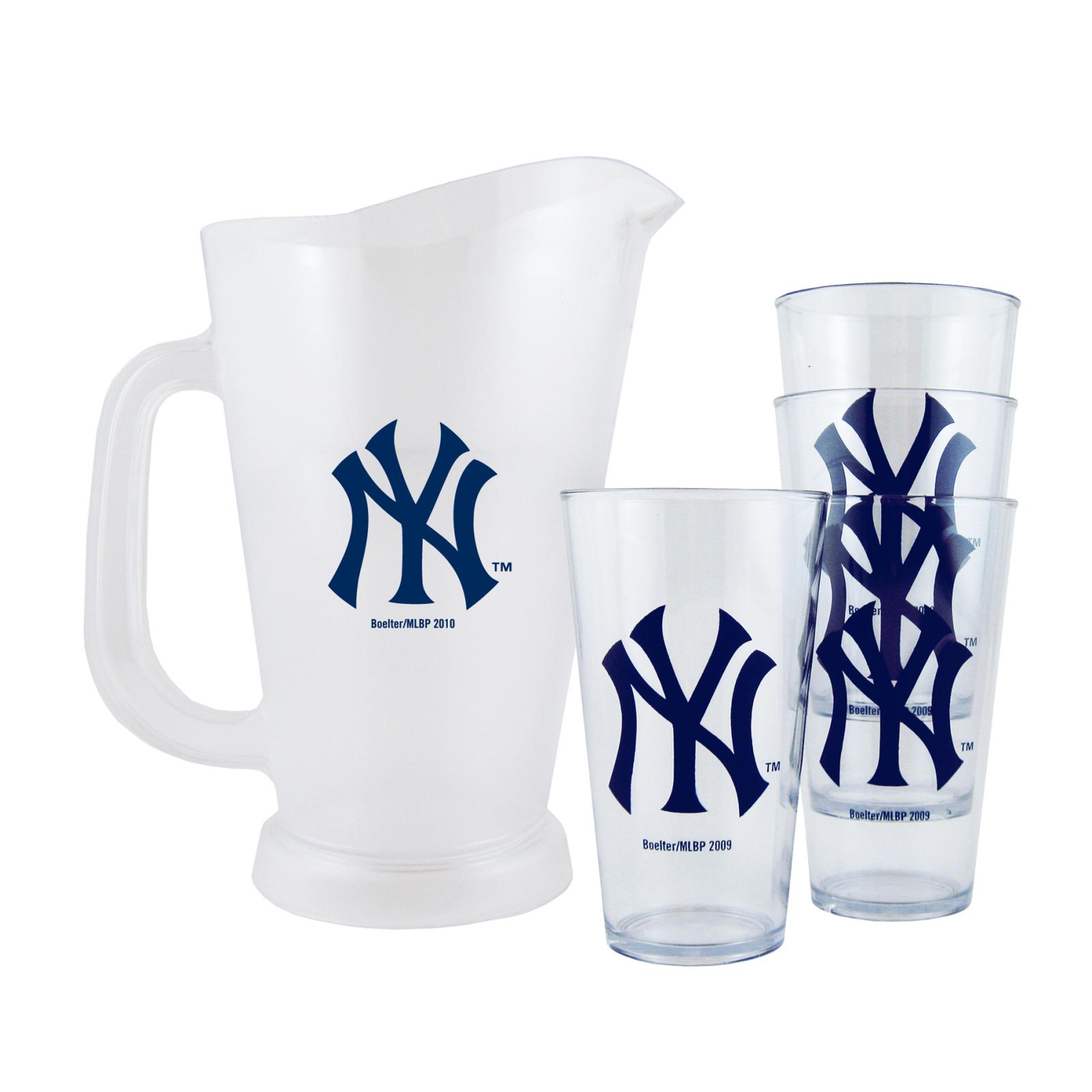 New York Yankees MLB Pitcher and Pint Glasses Set Baseball