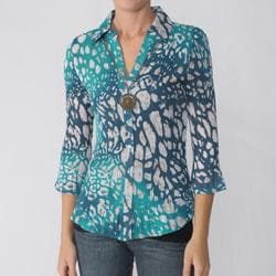 Nicola Womens Necklace Crinkle Blouse