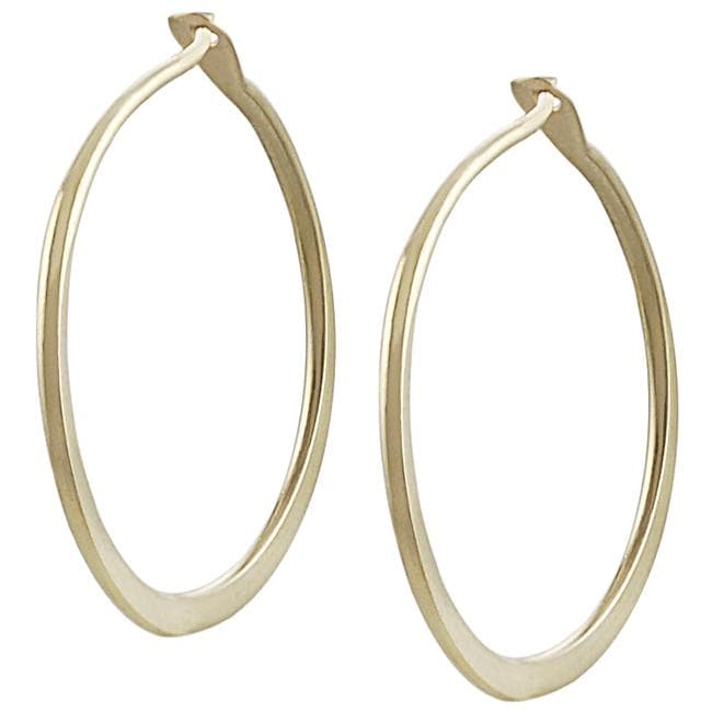 Goldfill 23 mm Flat Hoop Earrings Gold Overlay Earrings