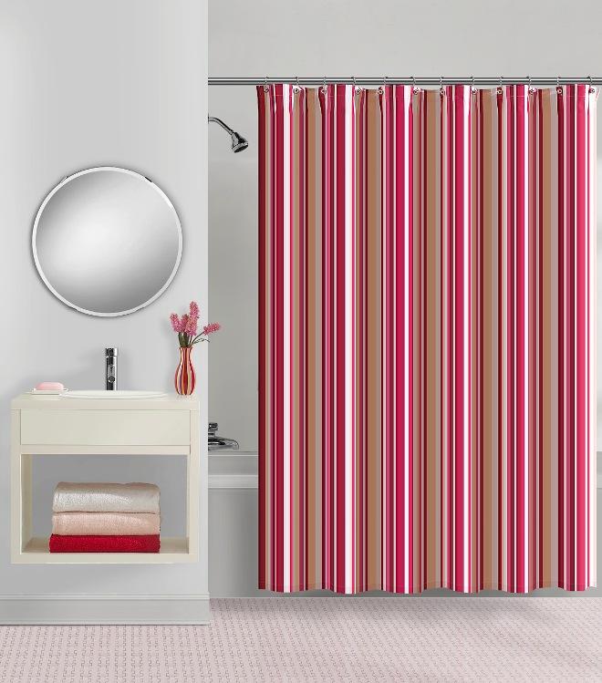 Hot Spot Stripe Fuschia Shower Curtain  