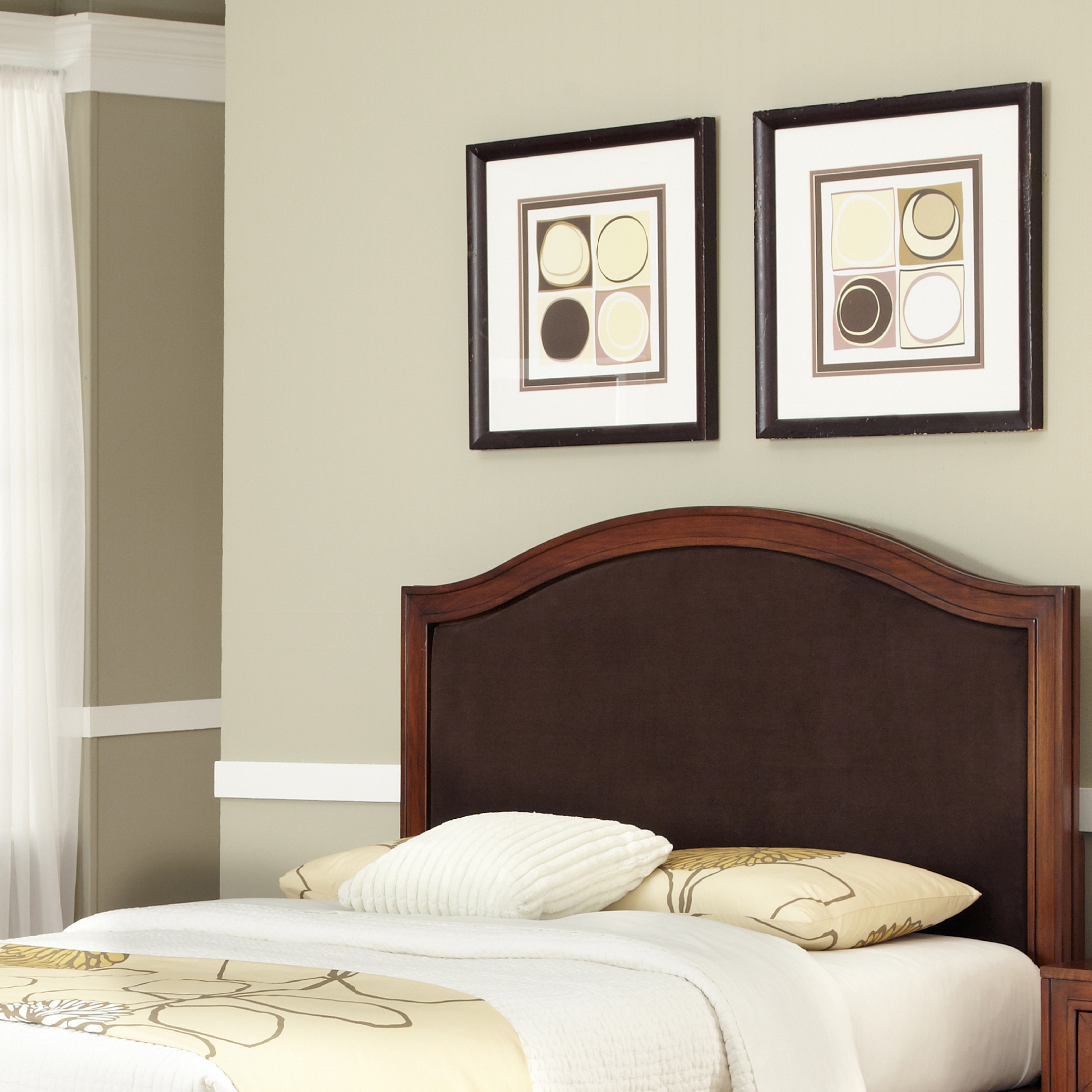 Home Styles Duet King/california King Camelback Microfiber Inset Mahogany Headboard Brown Size California King