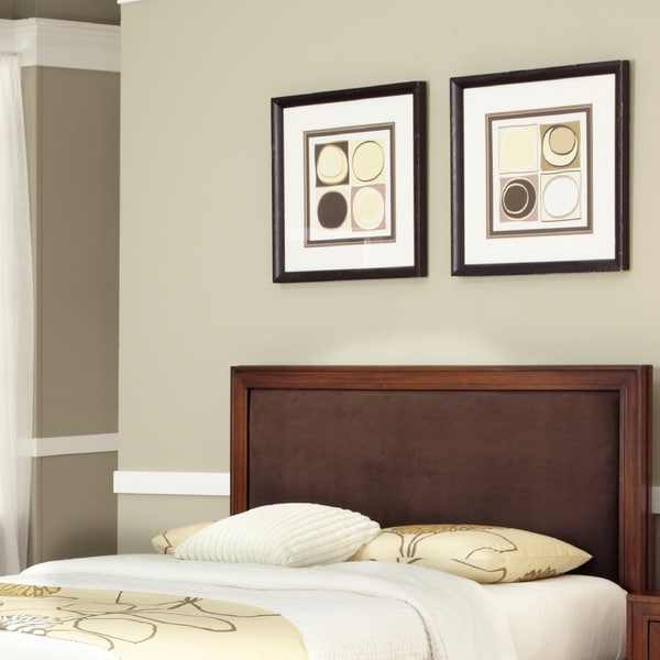 Duet Queen Panel Brown Microfiber Inset Headboard by Home Styles