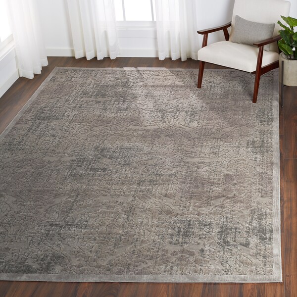 Nourison Graphic Illusions Grey Vintage Distressed Rug - 3'6 X 5'6