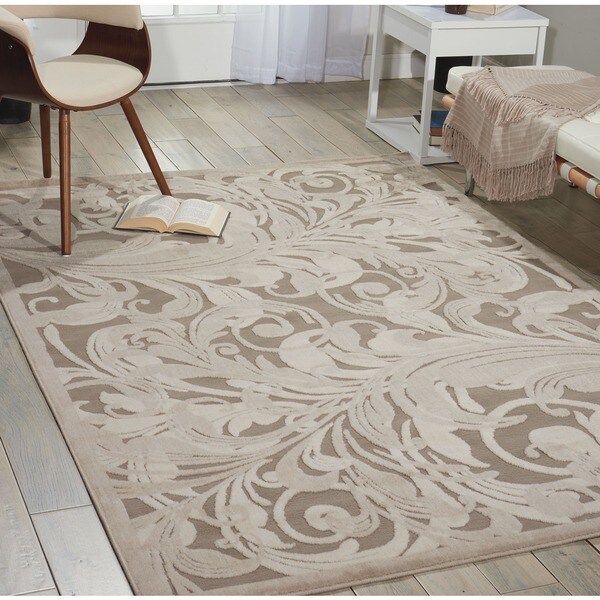 Nourison Graphic Illusions Silver Swirl Transitonal Multi Rug - 5'3 x 7'5