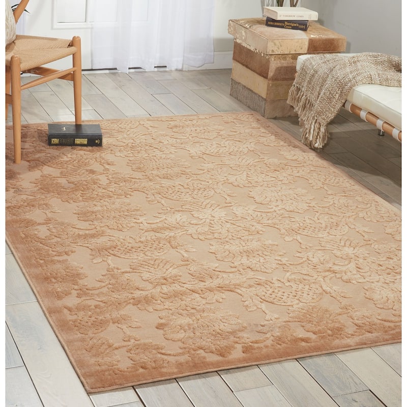 Nourison Graphic Illusions Traditional Vintage Hi Low Damask Area Rug