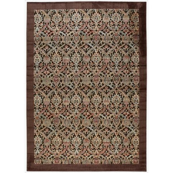 Nourison Graphic Illusions Chocolate Brocade Pattern Rug (7'9 x 10'10) - 7'9 x 10'10