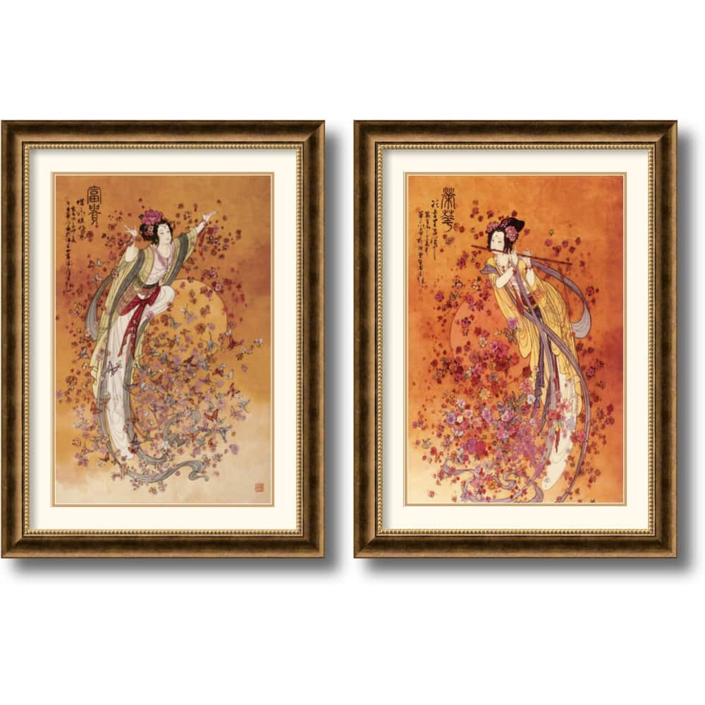 Framed Art Print 'Wealth & Prosperity - set of 2' by Chinese 24 x 32-inch Each