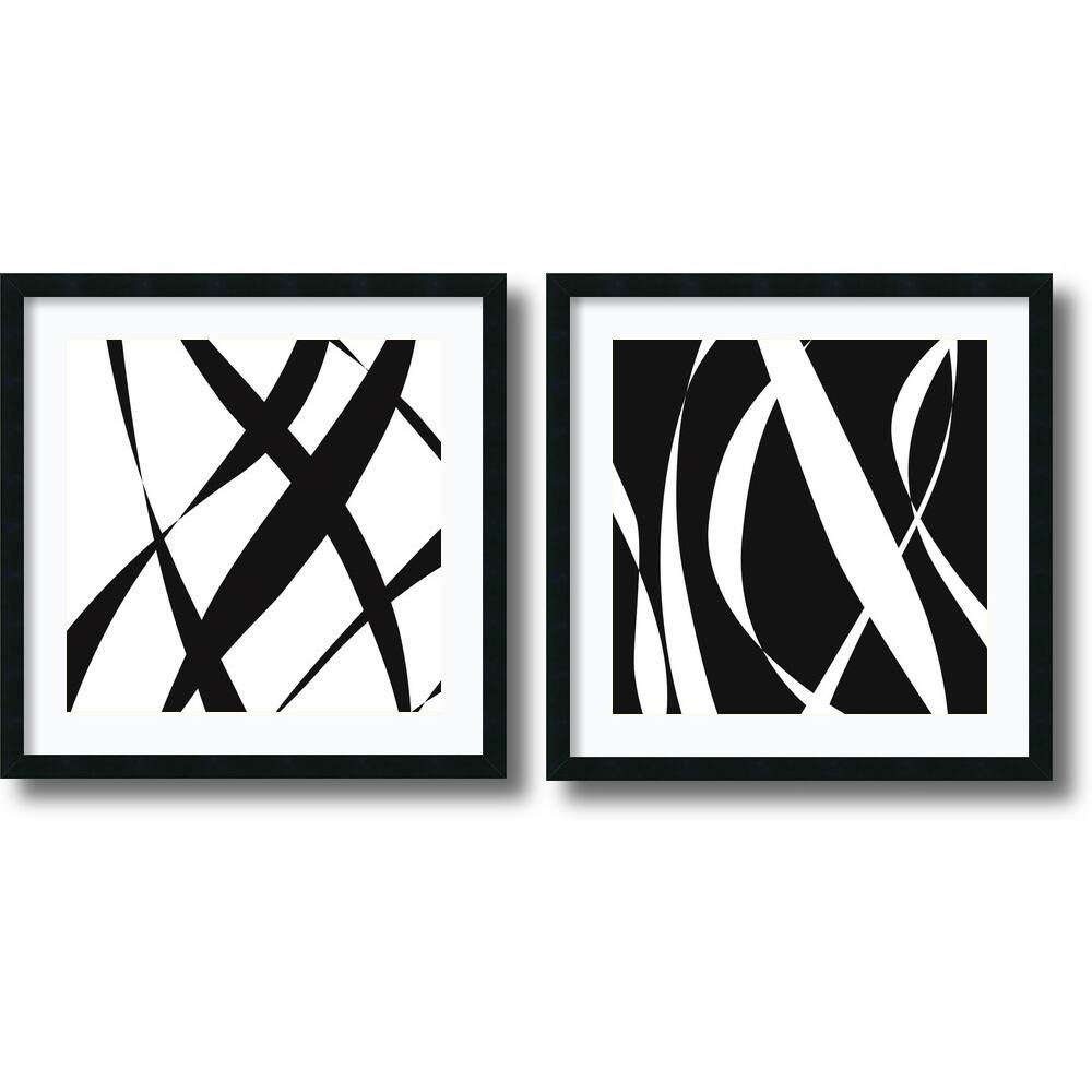 Framed Art Print 'Fistral Nero Blanco - set of 2' by Denise Duplock 26 x 26-inch Each