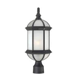 slide 1 of 1, Nuvo Boxwood One-Light Textured Black 19-Inch Post Outdoor Fixture
