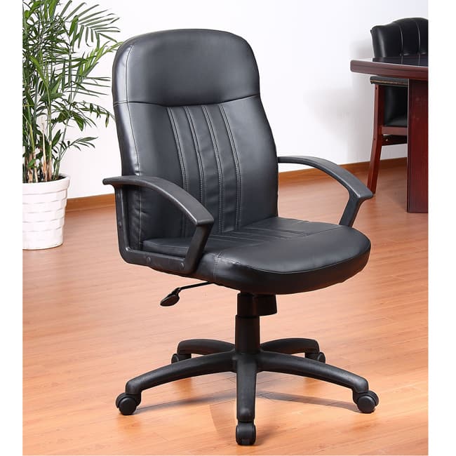 Aragon Black Bonded Leather Adjustable-height Executive Chair