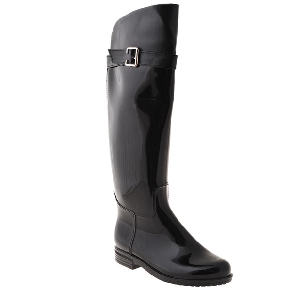 Shop Henry Ferrera Women's Black Over-the-knee Rain Boots - Free ...