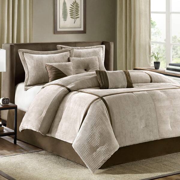 Shop Madison Park Houston Taupe 7 Piece Comforter Set On Sale