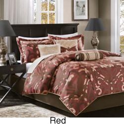 Madison Park Madison Park Chinon 7 piece Comforter Set Red Size Queen