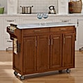 Create-a-Cart Warm Oak Finish with Marble Top