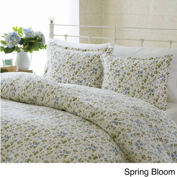 Shop Laura Ashley Flannel 3 Piece Duvet Cover Set Free Shipping