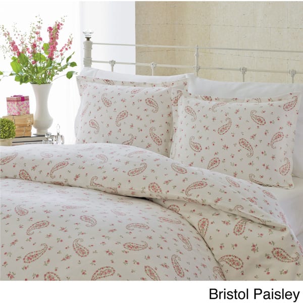 Shop Laura Ashley Flannel 3 Piece Duvet Cover Set Free Shipping