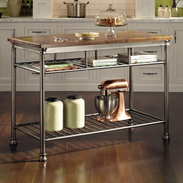Homestyles Orleans Kitchen Island with Butcher Block Top, 52"W