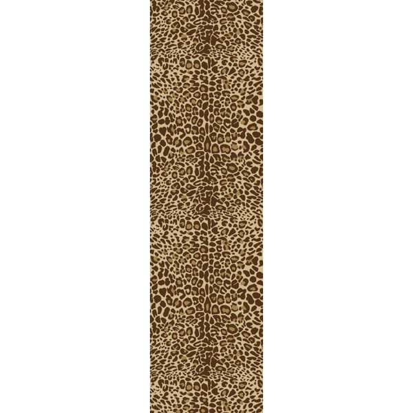 Gold Leopard Print Non-skid Runner (1' 8 x 4'11) - Overstock Shopping ...
