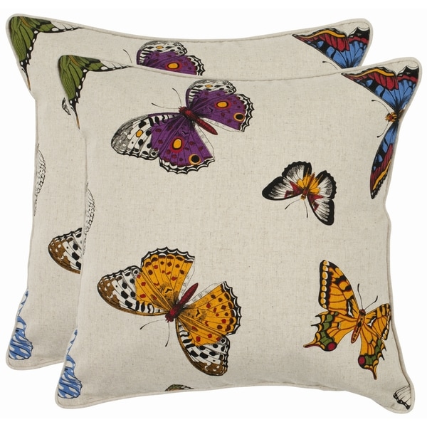 Safavieh Butterflies 22-inch Decorative Pillows (Set of 2)