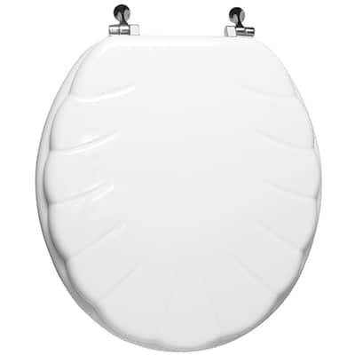 Trimmer Engraved Shell Design Wood Toilet Seat