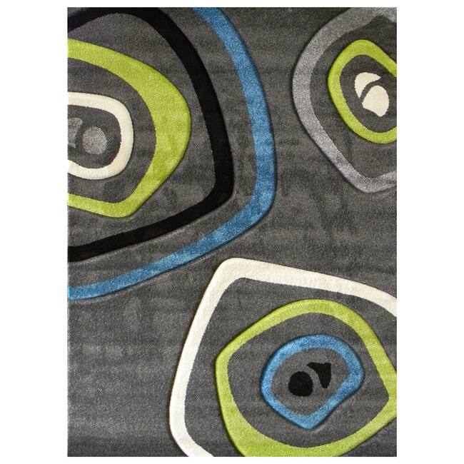 Studio 600 Geometric Design Charcoal Area Rug (5' x 7')