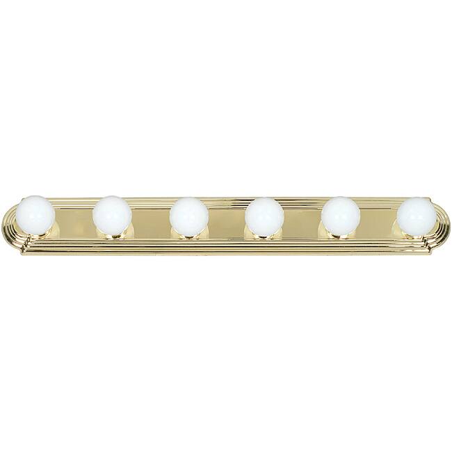 Six Light Polished Brass Raceway Bathbar