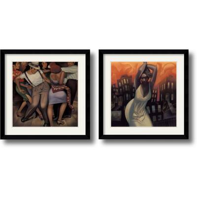 Gary Kelley 'Latino Jazz and Harlem Heat' Framed Art Print Set