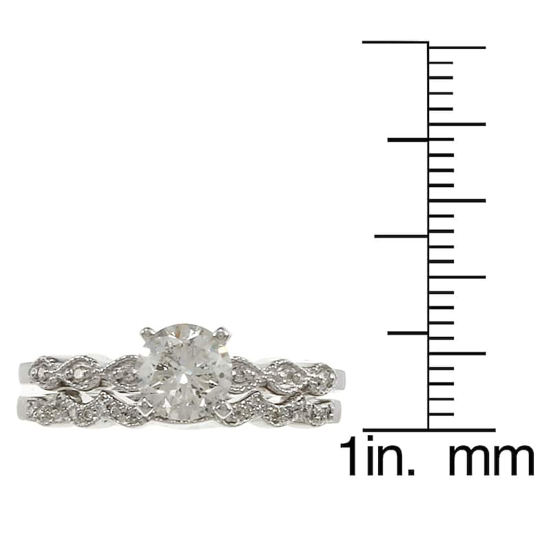 Auriya 14k Gold 1ctw Diamond Bridal Ring Set (H-I, I1-I2)