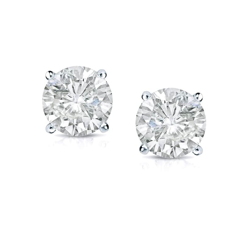 14k Gold 2/5ct Clarity-Enhanced Diamond Solitaire Stud Earrings (J-K, SI1-SI2)