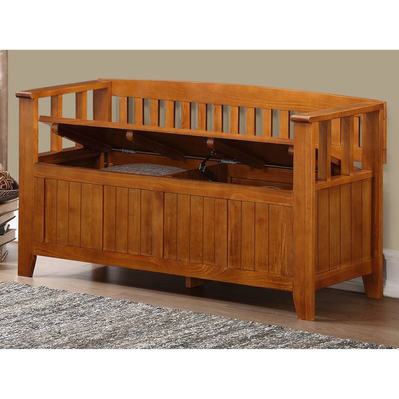 WYNDENHALL Normandy Light Avalon Brown Entryway Storage Bench