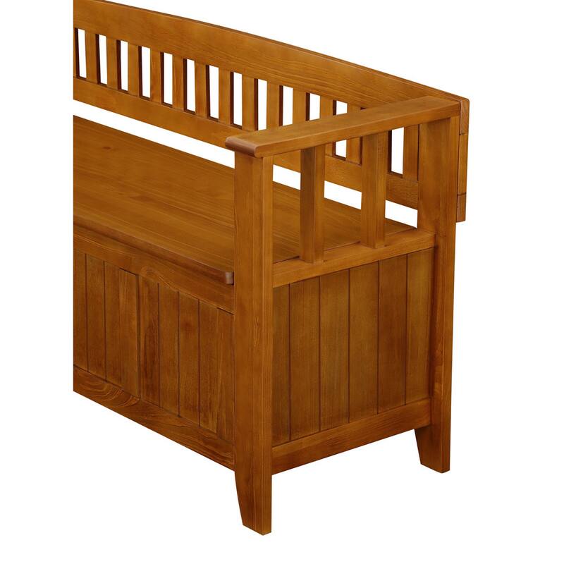 WYNDENHALL Normandy Light Avalon Brown Entryway Storage Bench