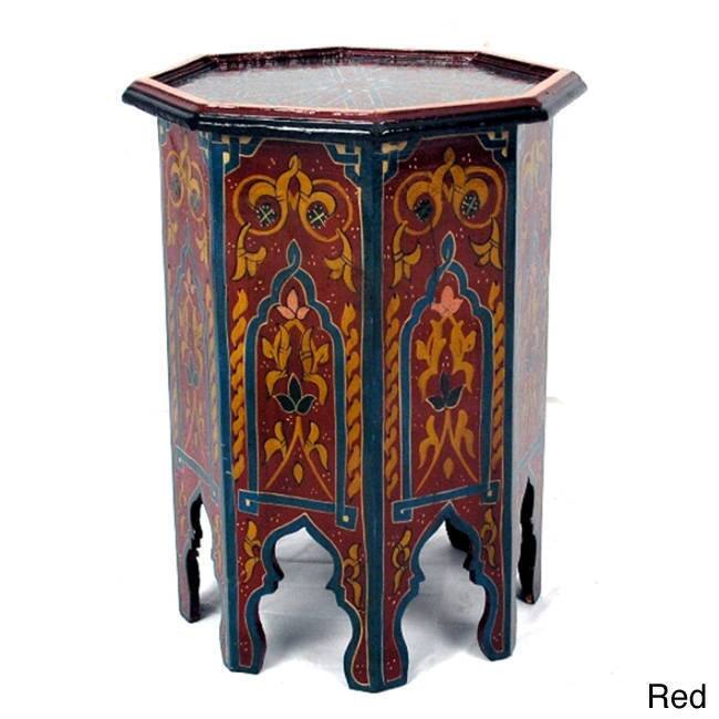 Handmade Aqua Green Wooden Fes End Table (Morocco)