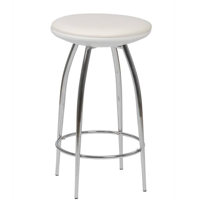 Bernie 26-inch White/ Chrome Bar Stool (Set of 2)