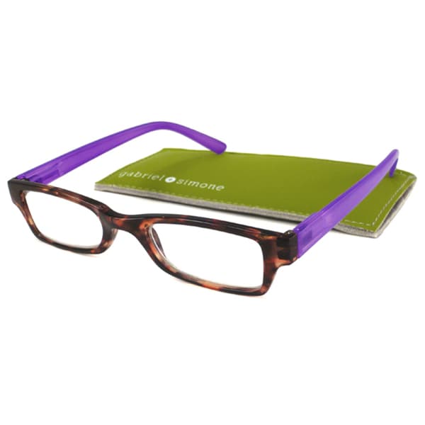 Gabriel+Simone Readers Mens/ Unisex Saint Germain Tortoise/ Purple