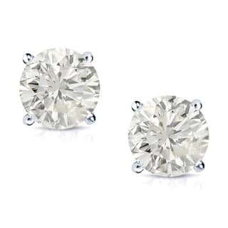 Vvs1 Vvs2 Diamond Earrings Online At Our Best Auriya 14k Gold 3 4ct Tdw Round Clarity Enhanced Diamond Stud Earrings