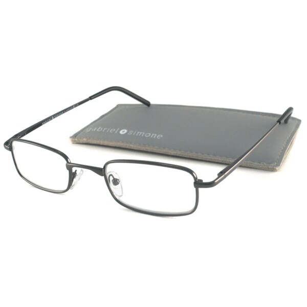 Shop Gabriel+Simone Readers Men's Classique Gunmetal Rectangular ...