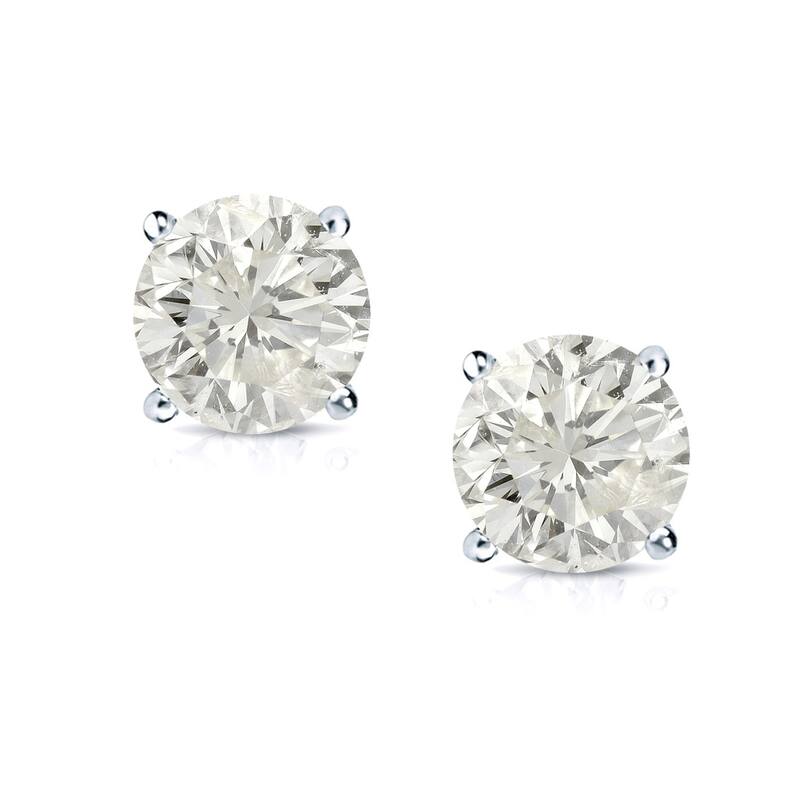 Auriya 14k Gold 1ctw Diamond Stud Earrings Clarity-enhanced (E-F, G-H, H-I or J-K, SI1-SI2, I1-I2 or I2-I3) - E-F, VS1-VS2 - White