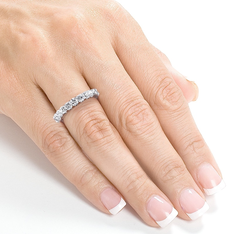 Annello by Kobelli 14k Gold 1 1/2ct TDW Semi-Eternity Diamond Women's Wedding Band