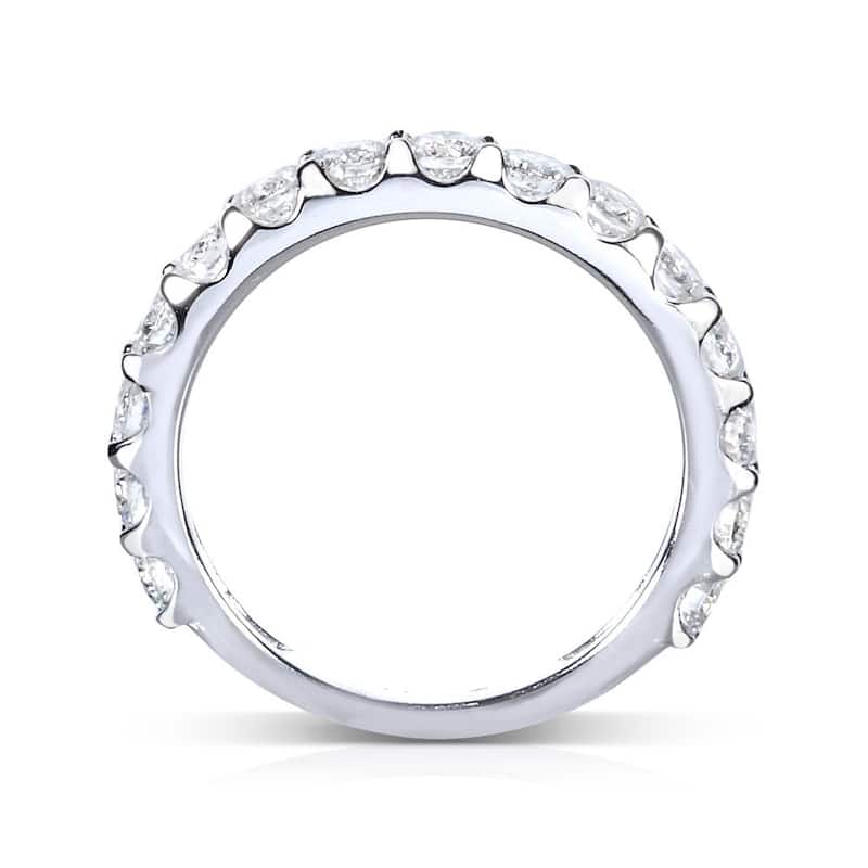 Annello by Kobelli 14k Gold 1 1/2ct TDW Semi-Eternity Diamond Women's Wedding Band