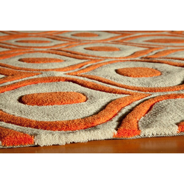 Shop Momeni Bliss Orange Waves HandTufted Rug 3'6" x 5'6" On Sale Free Shipping Today