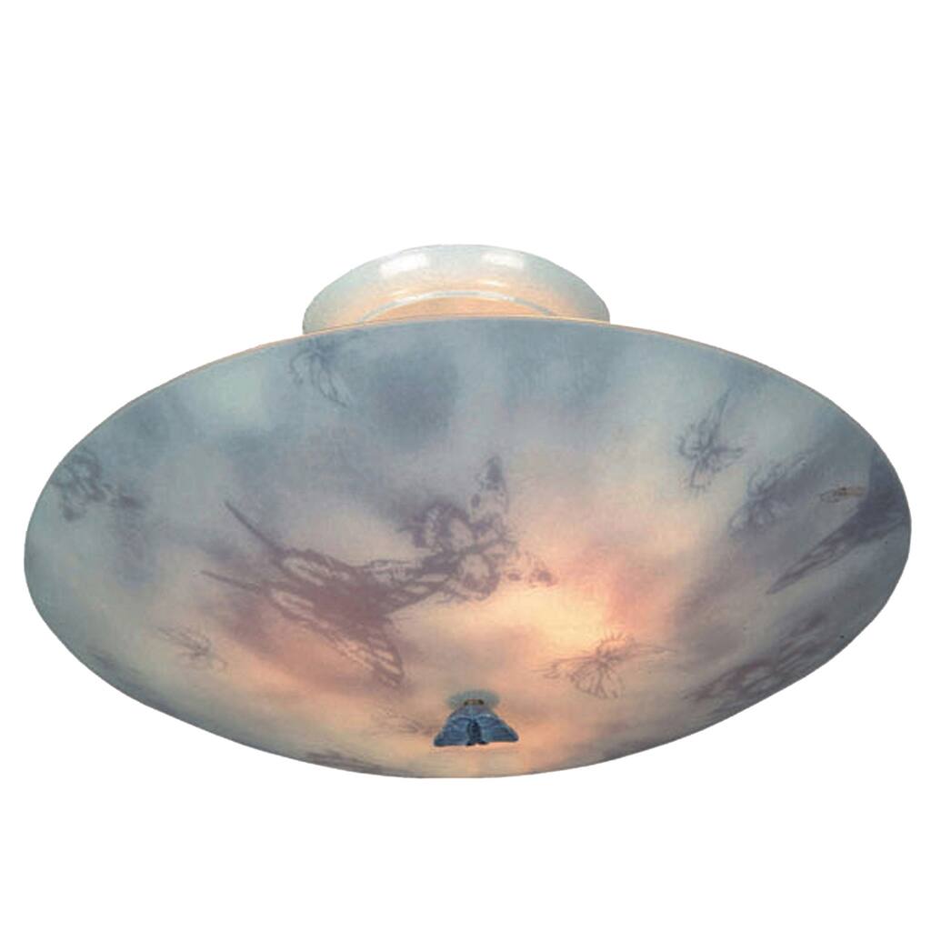 Elk Lighting Butterflies 3-Light White Flush Mount