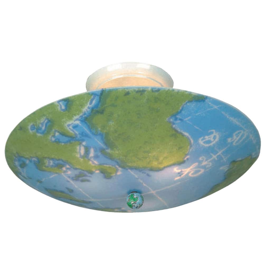 Elk Lighting World Map 3-Light White Flush Mount